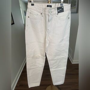 New Express Women’s Relaxed Tapered Mid Rise Distressed Jeans SZ 4R